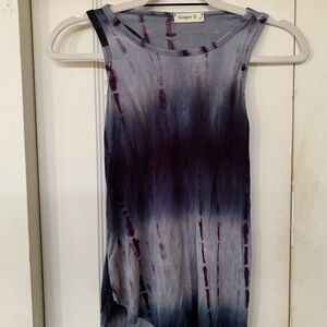 Ginger G Women's Tie-Dye Tank Top in Blue, Purple and Light Blue S